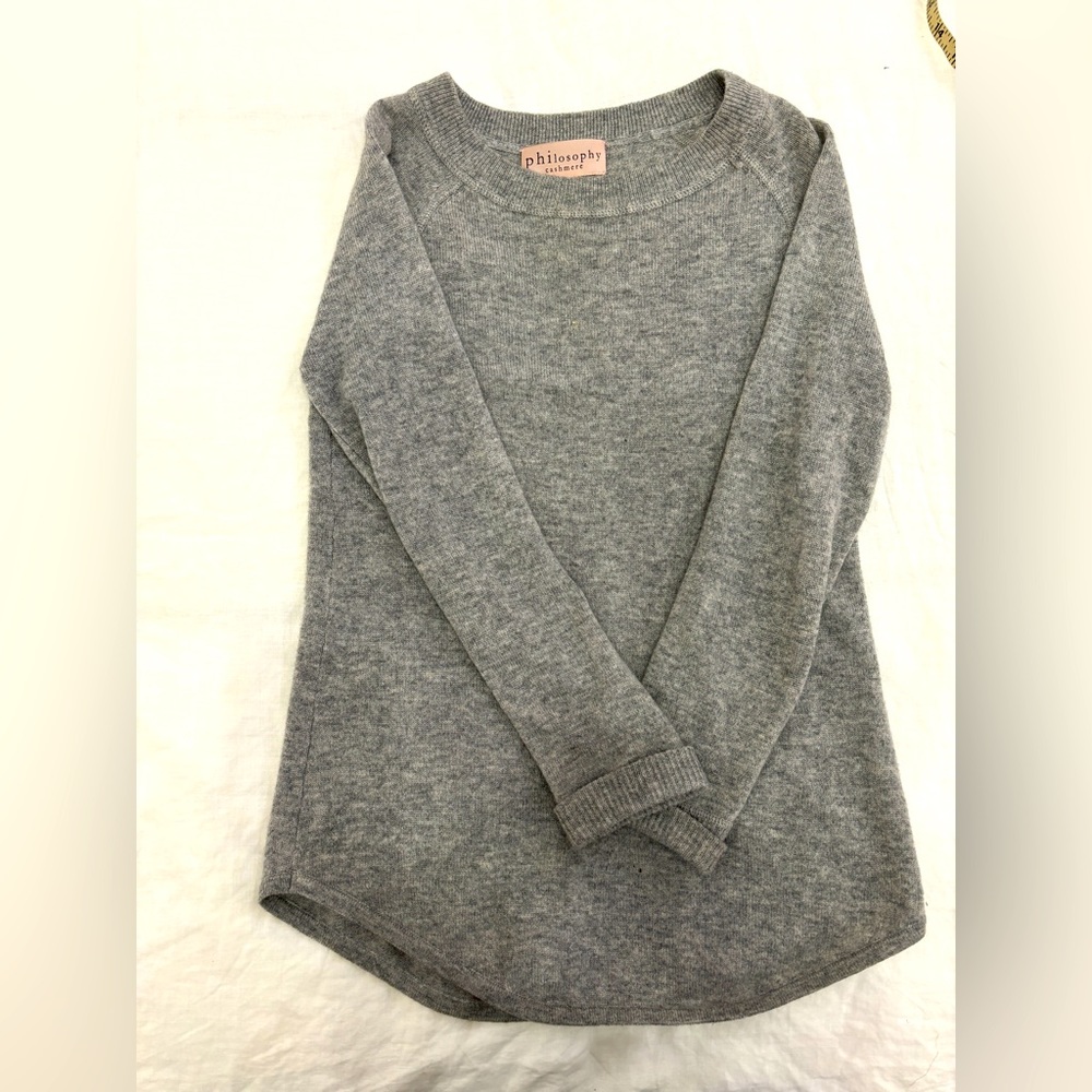 Philosophy cashmere sweater. Grey. SM. 28” long.